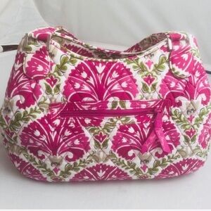 Vera Bradley Julep Tulip multicolor pink three compartment satchel bag
